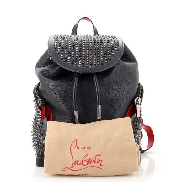 Christian Louboutin Explorafunk Backpack Spiked Leather Black - Picture 2 of 8